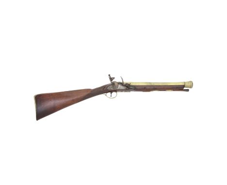 A Brass-Barrelled Flintlock Blunderbuss By Bennett, Royal Exchange, London, Late 18th Century With two-stage barrel turned an