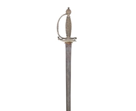 An English Silver-Hilted Small-Sword London Silver Hallmarks For 1762, Maker's Mark Of John Bennett IIWith tapering double-ed