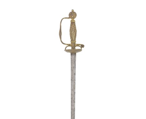 A Continental Ormolu-Hilted Small-SwordCirca 1730-40With slender tapering blade (some light pitting overall) of hollow triang