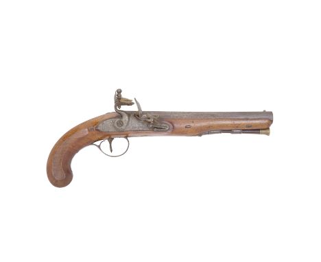 A 16-Bore Flintlock Duelling Or Officer's Pistol By Calverts, Leeds, Circa 1800 With rebrowned octagonal sighted barrel (two 