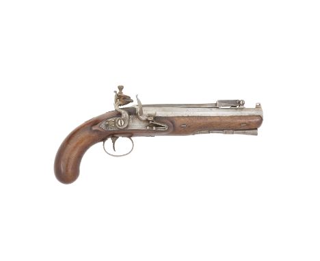 A Flintlock Pistol Of Musket Bore With Spring Bayonet  Signed Cuff, Probably John, London, Circa 1820 With octagonal barrel s