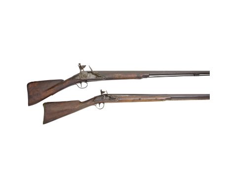 A Rare Massive 8-Bore English Lock (Type 2) Wildfowling Gun, And A 10-Bore Flintlock Wildfowling Gun The First Mid-18th Centu