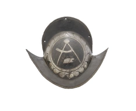A German Black And White Comb Morion Bearing The Arms Of The Cooper's Guild  Brunswick Or Cologne, Circa 1600 With two-piece 