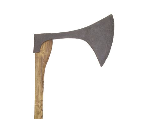 An Axe Of Executioner's Type 17th Century Or Later With heavy long triangular blade with convex cutting-edge, and integral sh