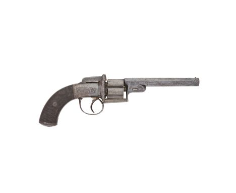 A 54-Bore Percussion Transitional Six-Shot Revolver Signed Roberts, London, Mid-19th Century With blued octagonal sighted bar