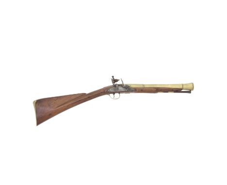 A Brass-Barrelled Flintlock Blunderbuss Circa 1780, The Lock By W. Burnett, Southampton, Circa 1830 With two-stage barrel tur