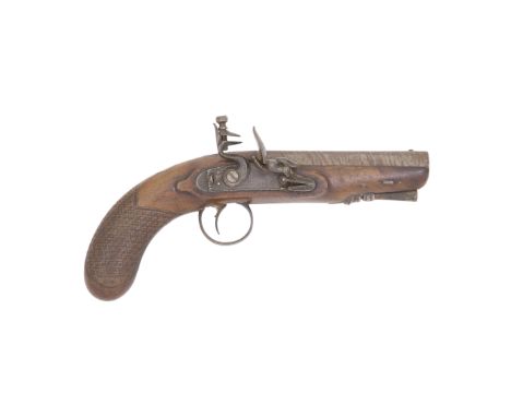 A 28-Bore Flintlock Travelling Or Overcoat Pistol By S. Wallis, Circa 1820 With rebrowned twist sighted barrel (old light pit