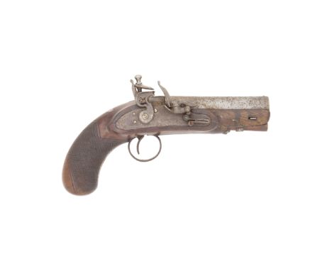 An Irish 25-Bore Flintlock Travelling PistolBy McDaniel, Probably John, Circa 1820With sighted barrel indistinctly stamped 'M