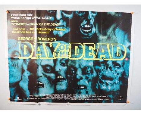 DAY OF THE DEAD (1985) - UK Quad Film Poster - FIRST RELEASE - GEORGE A ROMERO - 'Wall of Zombies' imagery created solely for