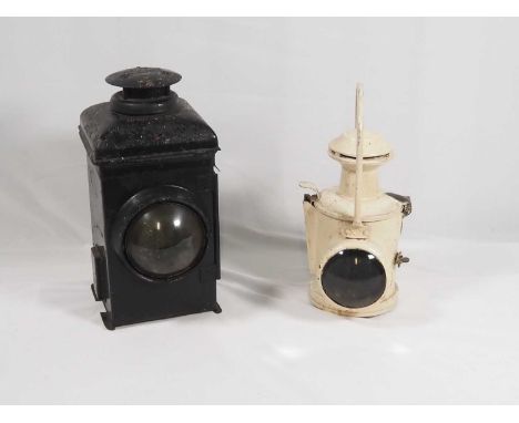 A 1950's Adlake railway side-lamp and a railway paraffin hand lamp (2)