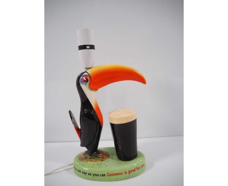 GUINNESS: Carlton Ware Toucan lamp base - 43cm (missing lampshade) - NB This has not been tested for electrical safety and sh