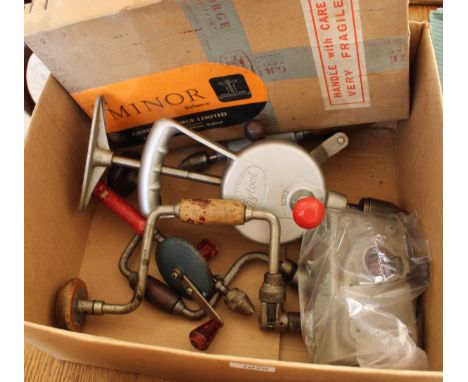 Mixed work shop tools including hand drills 