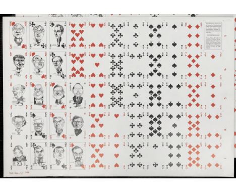 UNCUT SHEET OF PLAYING CARDS - PLAYING POLITICS 1992