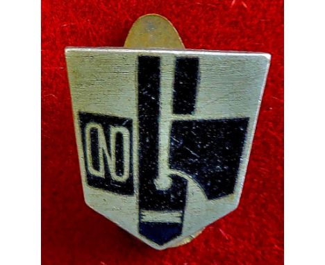 WWII Italian Fascist lapel badge, made in Firenze. Black and white Enamel on brass. Good