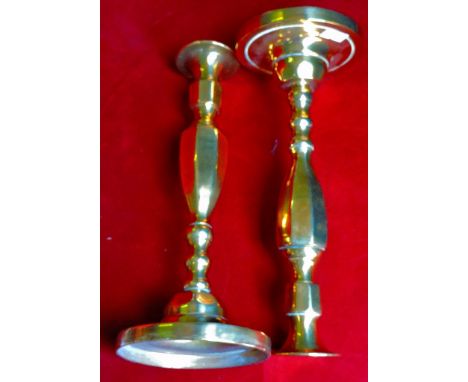 Candlesticks Pair of vintage brass candlesticks, 15" in height, very fine condition.
