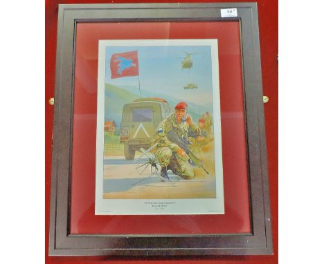 216 Parachute Signal Squadron 'Kacanik Device' June 1999 - a fine colour limited edition print by K. Lyles 18" x 24" framed a