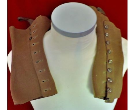 British or French late 1800's or later style brown trouser gaiters, button up side in brown colour wool. Good