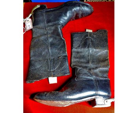 Vintage British Officers Mess Wellingtons & Spurs, Size 10-12, Good Condition.