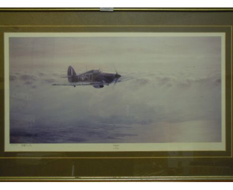 Ginger' Limited edition signed print (167/500) of the Spitfire/Hurricane [check] by EA Mills 2'6'' x 2'.