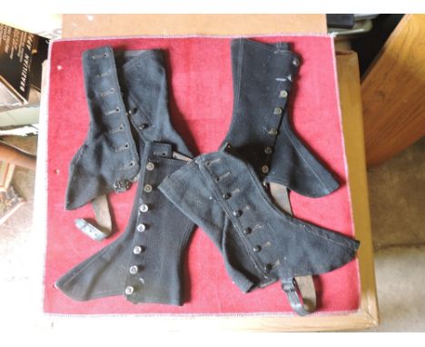 Ladies Boot/Trouser spats - Late 19th, early 20th century style in black made from felt with button up sides.