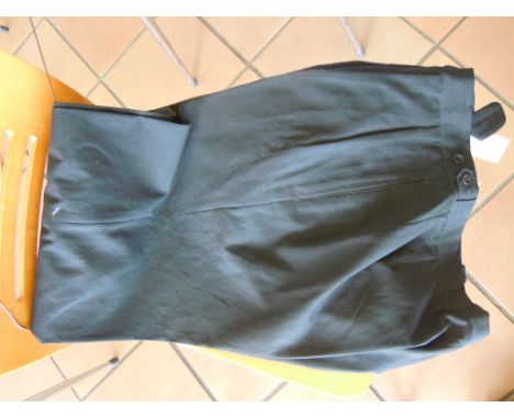 Royal Navy (2) pairs of Navy blue trousers, one heavy wool with patch pocket. In excellent condition, large size.
