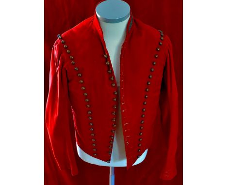 Vintage Scarlet Livery Jacket, with many brass buttons.