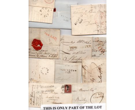 Worcester postal history, 80 items , all reigns incl pre-stamp, take a rummage through 