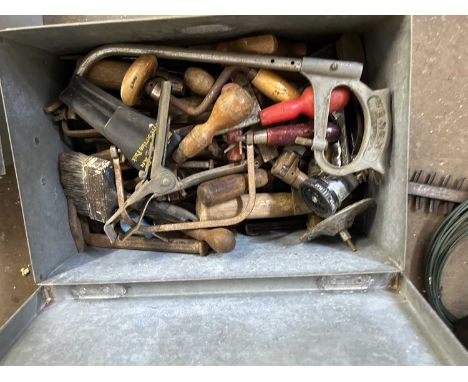 Metal tool trunk and contents