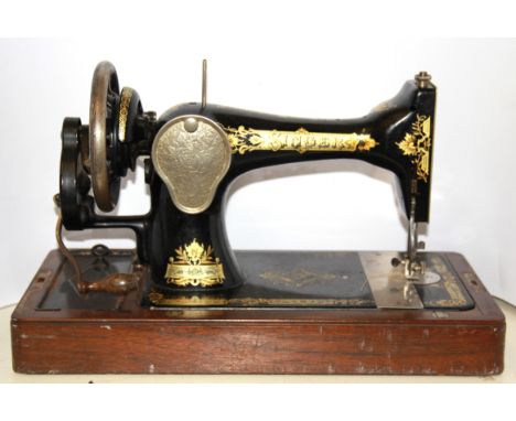 A vintage Singer sewing machine.