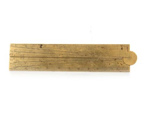 EDMUND CULPEPER, BRASS SECTOR, CIRCA 1720 with cross strut, sector with additional four scales for laying out sundials inclin