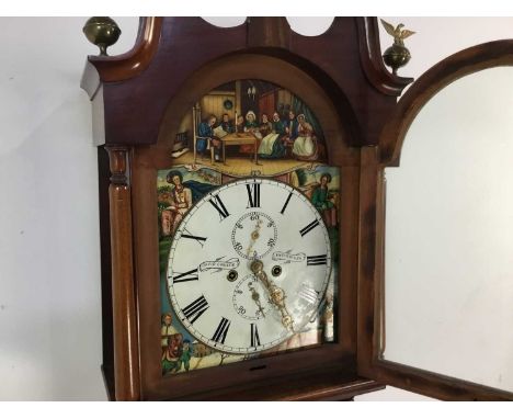 DAVID CHRISTIE OF ANSTRUTHER, MAHOGANY LONGCASE CLOCK, 19TH CENTURY with two train movement, the white enamel dial with Roman