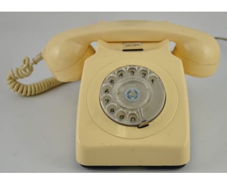 A vintage GPO Type 746F rotary dial telephone, in ivory, converted and in working order