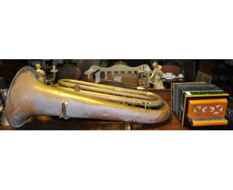 A Boosey & Hawkes 'Regent' tuba, together with a Russian folk accordion (2)