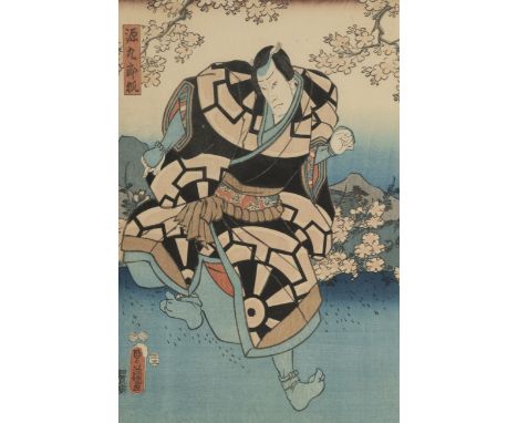 Konvolut neun Farbholzschnitte/Drucke mit u.a. Schauspieler-DarstellungenJapan, teils signiert Toyokuni ga, 19. Jh. und späte