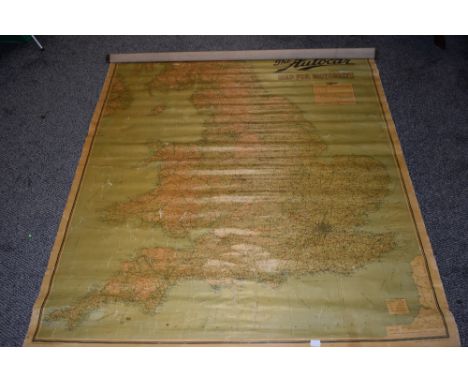 Two vintage paper and canvas geographical school maps