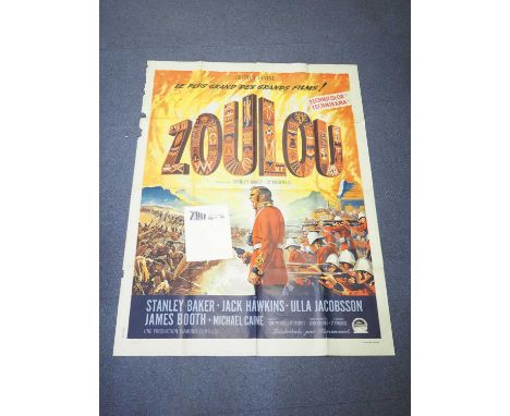 ZULU (1964) A French Grande featuring stunning, detailed artwork by Roger Soubie for Sy Endfield's epic story about the heroi