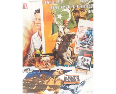A group of international war film memorabilia comprising: THE HEROES OF TELEMARK (1965) UK 60 X 40, French Grande, US window 