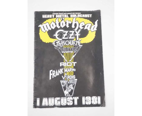 OZZY OSBOURNE (1981) 'Heavy Metal Holocaust' at Port Vale tour programme and concert ticket (2)