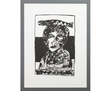 * JOHN BELLANY CBE RA HRSA (SCOTTISH 1942 - 2013),
THE BLESSED ONE
lithograph, signed and numbered 32/50 in pencil
38.5cm x 5