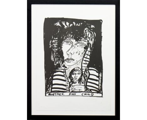 * JOHN BELLANY CBE RA HRSA (SCOTTISH 1942 - 2013),
CELTIC MOTHER AND CHILD
lithograph, signed and numbered 28/50 in pencil; t