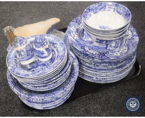 Forty-three pieces of Spode blue and white dinner china 