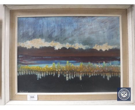 A 20th century Alfred Common oil on board, abstract seascape 