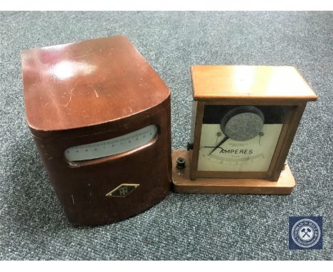 A 20th century mahogany cased galvanometer by H. Kinsley &amp; Company Limited of London and a cased ammeter by Griffin &amp;