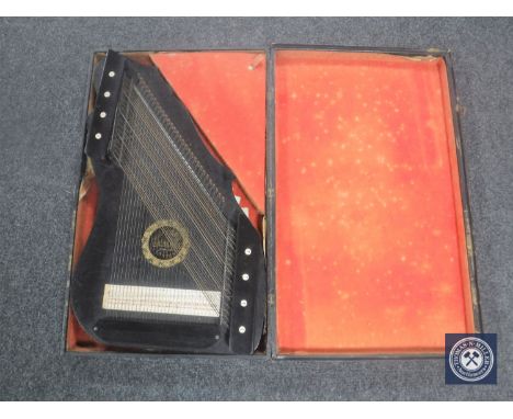 An early 20th century cased Royal harp zither 