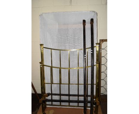 VINTAGE BRASS BED, WIDTH APPROX 109CM MAX
