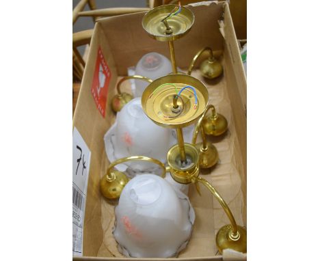 TWO THREE-TIER LIGHT FITTINGS, EACH HEIGHT APPROX 28CM