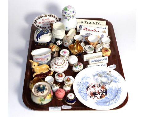 A collection of 20th century ceramics including Herend, Royal Copenhagen, Beswick, Royal Crown Derby, Royal Worcester and oth