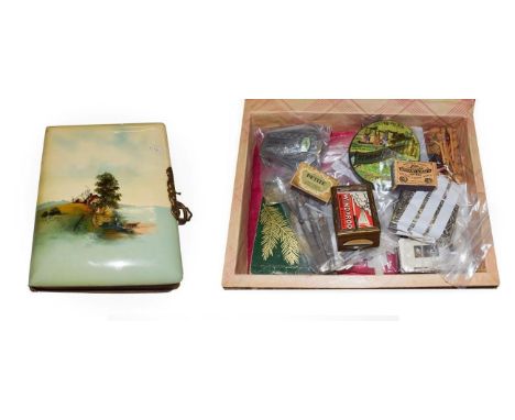 A mixed lot of items, including: various silver-mounted manicure items; match-box holders; silvered compact and other items, 