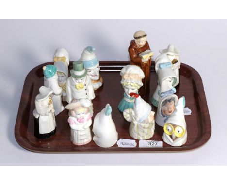 A group of fourteen Royal Worcester porcelain figural candle snuffers (14)
