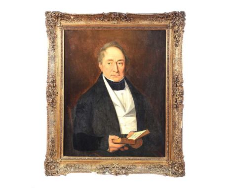 EIGHTEENTH CENTURY OIL PORTRAIT. "GENT". ORNATE GILT FRAME.OIL ON CANVAS.UNSIGNED.31 X 25 INCHES.HAS BEEN REPAIRED. SOME DAMA